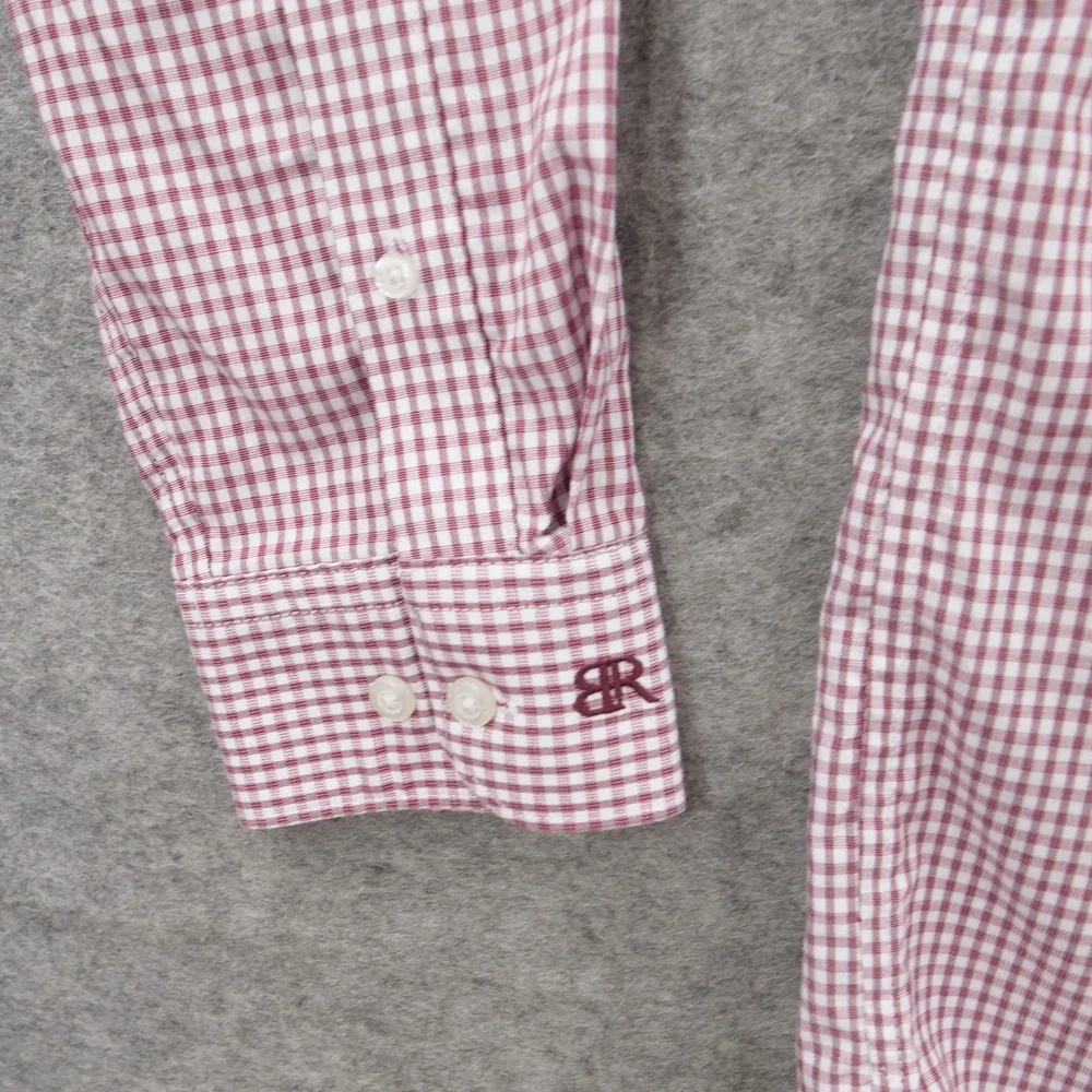 Banana Republic Shirt Mens Large Red Gingham Button Up Long Sleeve Cotton